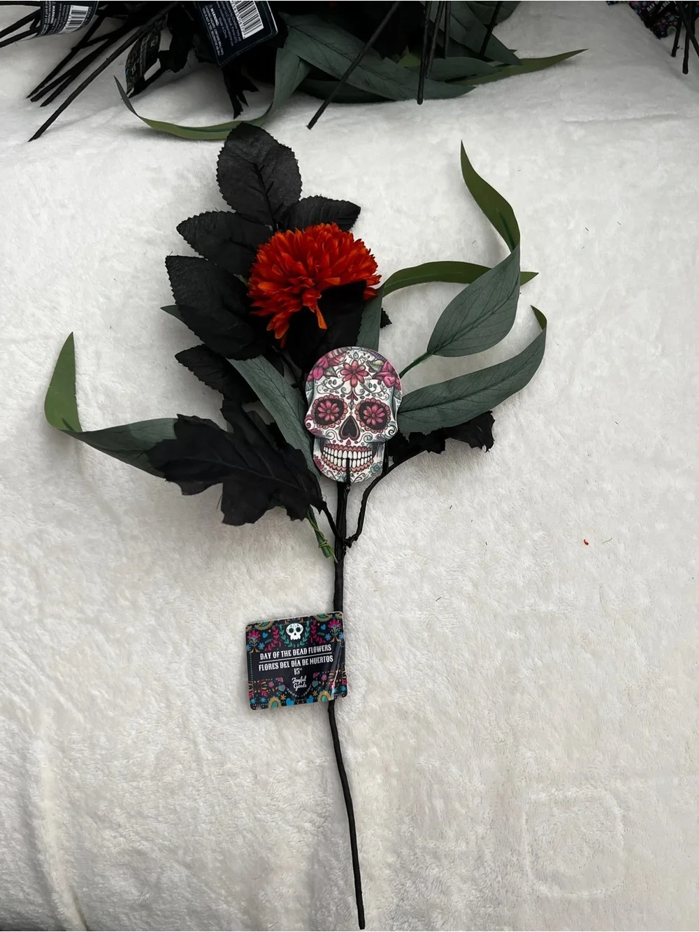 Lot of 12 Stem Day Of The Dead Artificial Flowers Fall Decor Size 15